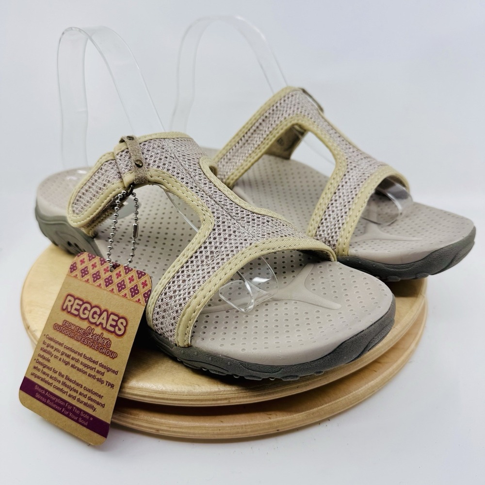 Skechers Reggae Desert Escape Sandals Womens 11 Beige Taupe Comfort Shoes 47786